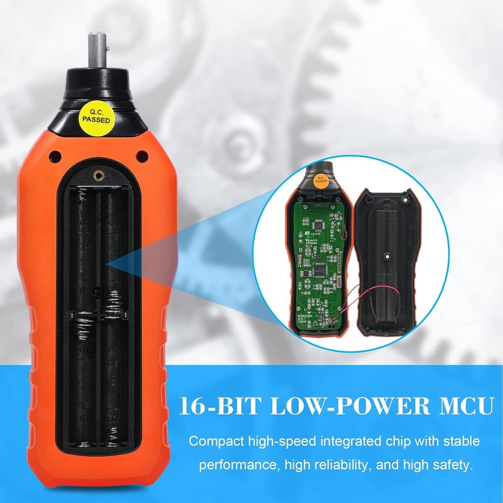 Protmex Digital Tachometer, 50-19999 RPM Contact Tachometer, 100 Groups Data Store Handheld Speed Meter with Backlight, Max/Min/AVG RPM Rotation Speed Gauge, PT6208A (Batteries Included)