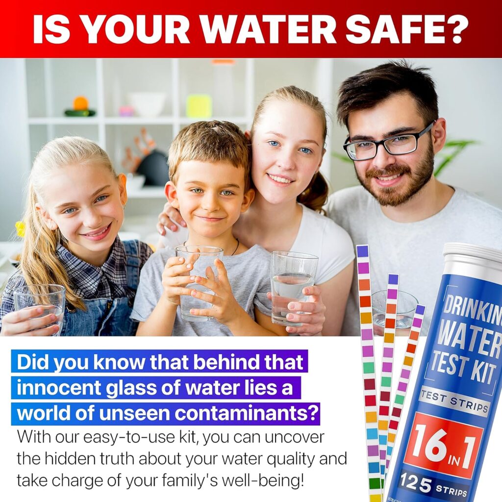 2023 All-New 17 in 1 Drinking Water Testing Kit 125 Strips - Home Tap and Well Water Test Kit for Hardness, Lead, Iron, Copper, Chlorine, Fluoride and More