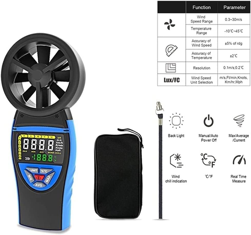 Digital Anemometer Wind Meter Gauge for Shooting Boats for Wind Speed Temperature Chill Tester,Digital Anemometer Handheld Wind Speed Wind Temperature Anemometer high Accuracy 0-30m/S Digital Anemometer Wind Meter Gauge for Shooting Boats for Wind Speed Temperature Chill Tester,Digital Anemometer Handheld Wind Speed Wind Temperature Anemometer high Accuracy 0-30m/S