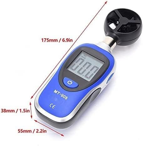 EYEARN Portable Anemometer Mini Portable LCD Display Digital Handheld Anemometer Wind Speed Meter Tester，Multifunctional Measurement, Easy to Read