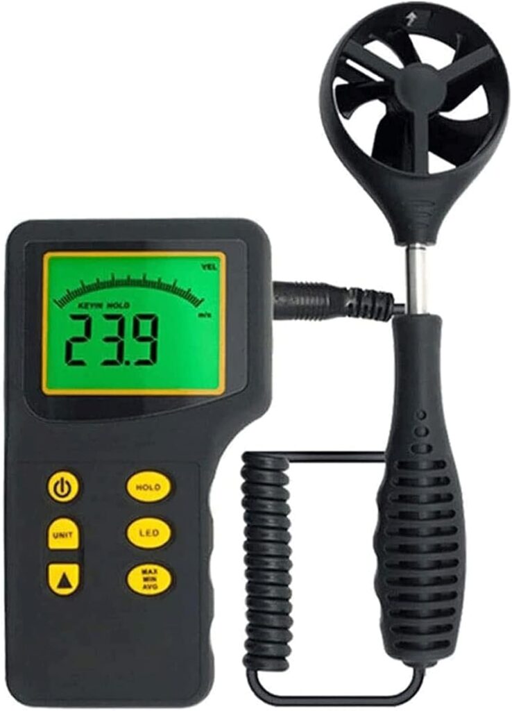 Feilx Digital Anemometer, Handheld Anemometer, Wind Speed Meter for Wind Speed/Temperature with Wind Chill  Relative Humidity, for Shooting Windsurfing Fishing Hunting