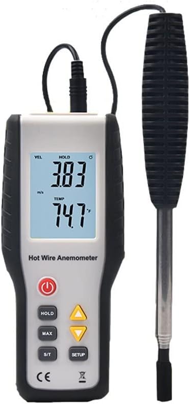 FRAHS Digital Anemometer, Portable Air Flow Meter with Backlight Weather Meter Measures Breezes for Measuring Wind Speed FRAHS Digital Anemometer, Portable Air Flow Meter with Backlight Weather Meter Measures Breezes for Measuring Wind Speed
