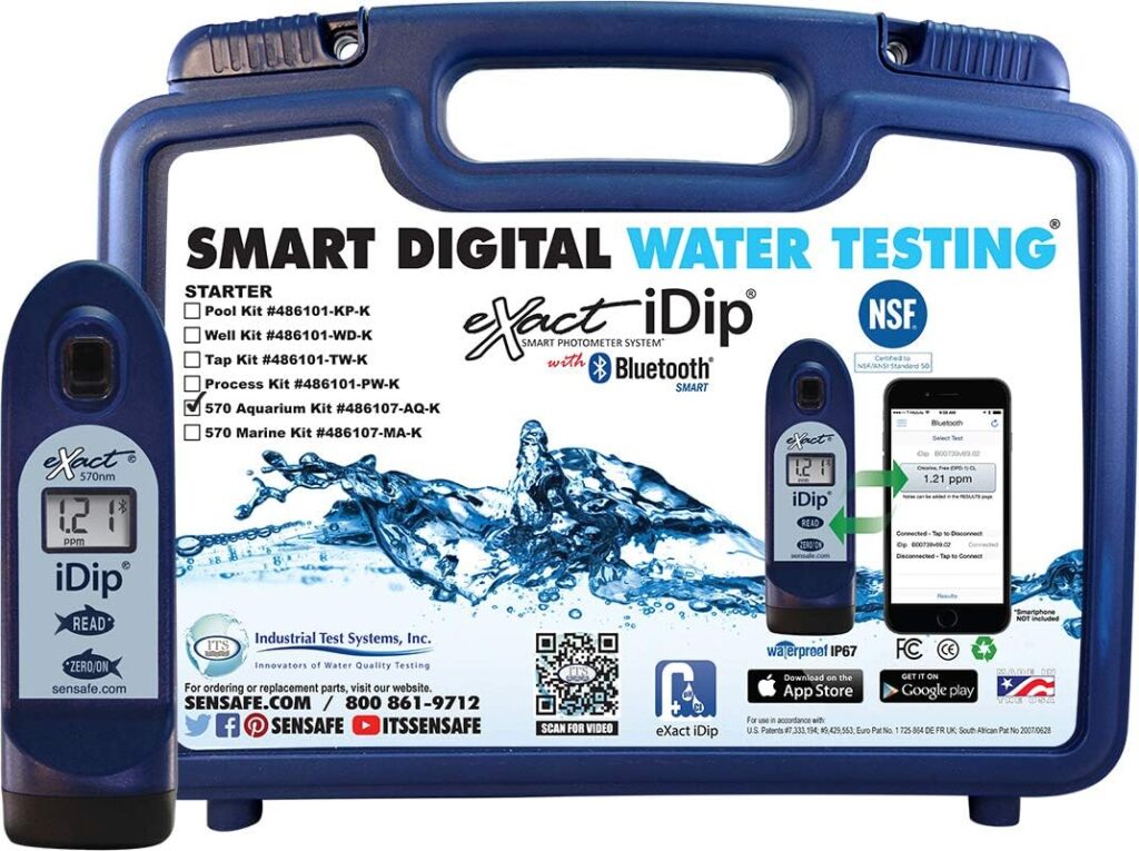 ITS 486107-AQ-K eXact iDip 570 Photometer Freshwater Aquarium  Pond Starter Kit | Bluetooth | 6-Parameters and More