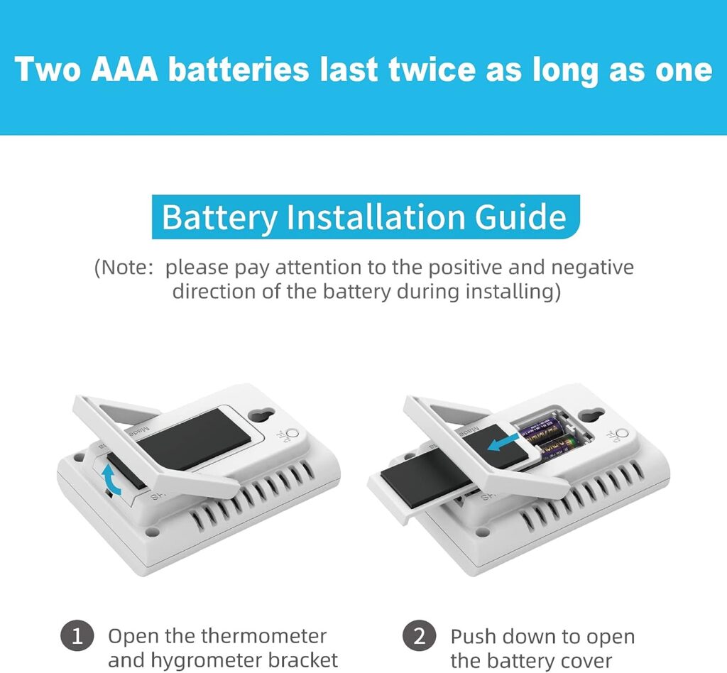 KJCOOSWI Indoor Thermometer for Home, 2pack Hygrometer Humidity Meter Humidity Sensor with Backlight for Bedroom Greenhouse Garage.