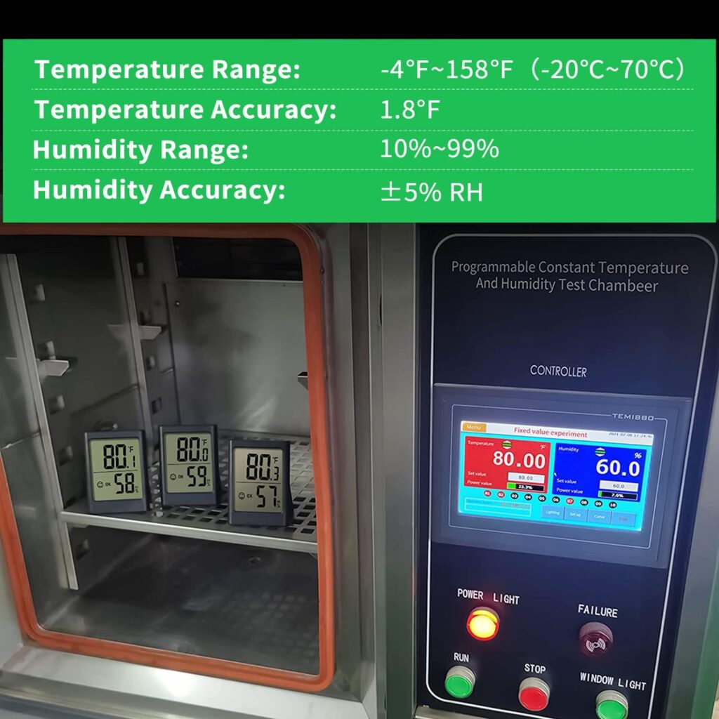 KJCOOSWI Indoor Thermometer for Home, 2pack Hygrometer Humidity Meter Humidity Sensor with Backlight for Bedroom Greenhouse Garage.