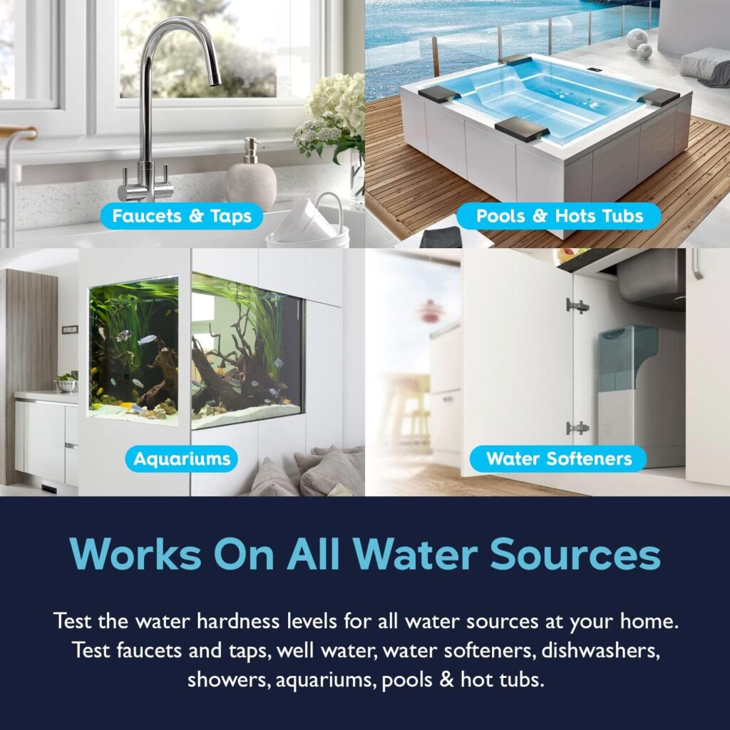 Lupo Premium Water Hardness Test Kit | Quick  Accurate Hard Water Test Kit for Measuring Water Hardness from All Water Sources | 0-425 ppm (Calcium Carbonate) | Large Pack Size: 175 Test Strips