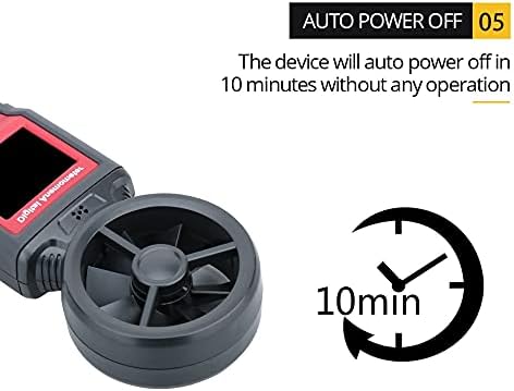 N/A Digital Anemometer Wind Speed Meter Air Velocity Flow Gauge Thermometer Wind Speed Measurement Instrument Airflow Sensor Meter