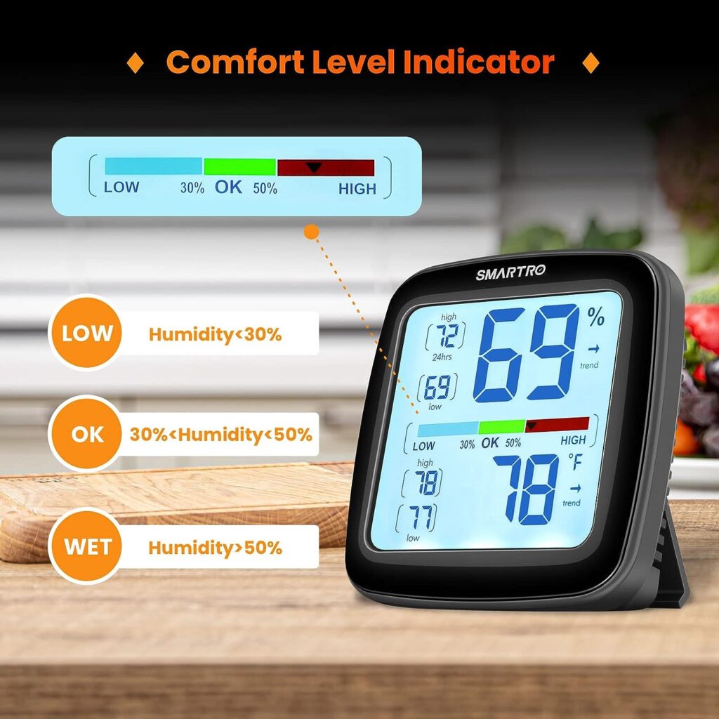 SMARTRO SC42 Professional Digital Hygrometer Indoor Thermometer Room Humidity Gauge  Pro Accuracy Calibration