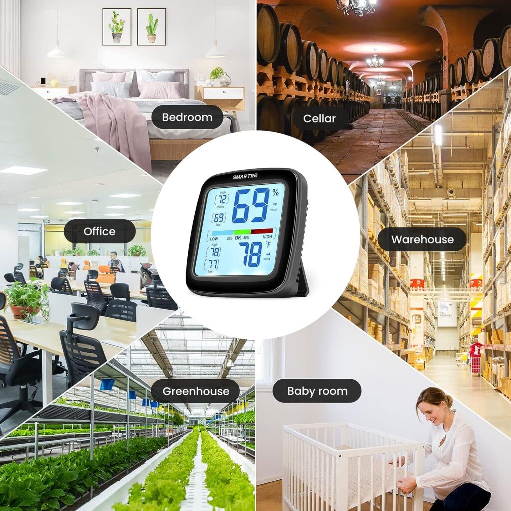 SMARTRO SC42 Professional Digital Hygrometer Indoor Thermometer Room Humidity Gauge  Pro Accuracy Calibration