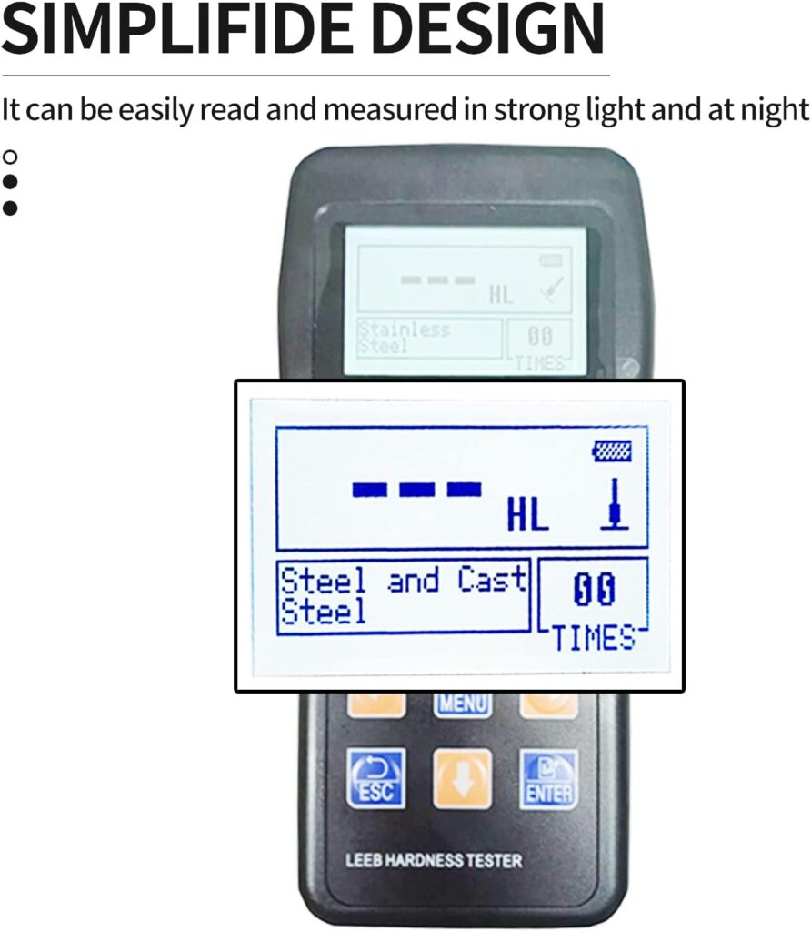 Soonkoda 7 in 1 Portable Metal Leeb Hardness Tester Hardometer Meter Durometer for Stainless Steel Alloy Copper 10 materials HL HB HV HRC HRB HRA 170-960HLD Hardness Test kit with hardness test blocks