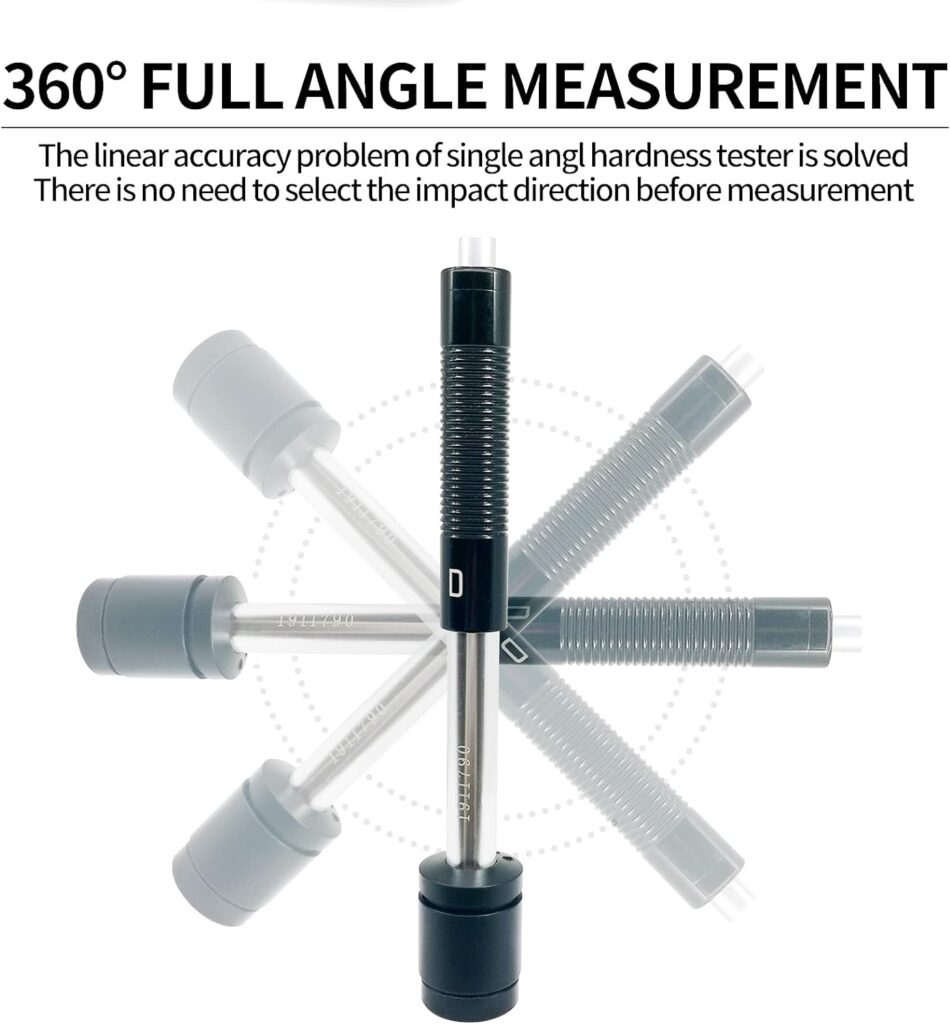 Soonkoda 7 in 1 Portable Metal Leeb Hardness Tester Hardometer Meter Durometer for Stainless Steel Alloy Copper 10 materials HL HB HV HRC HRB HRA 170-960HLD Hardness Test kit with hardness test blocks