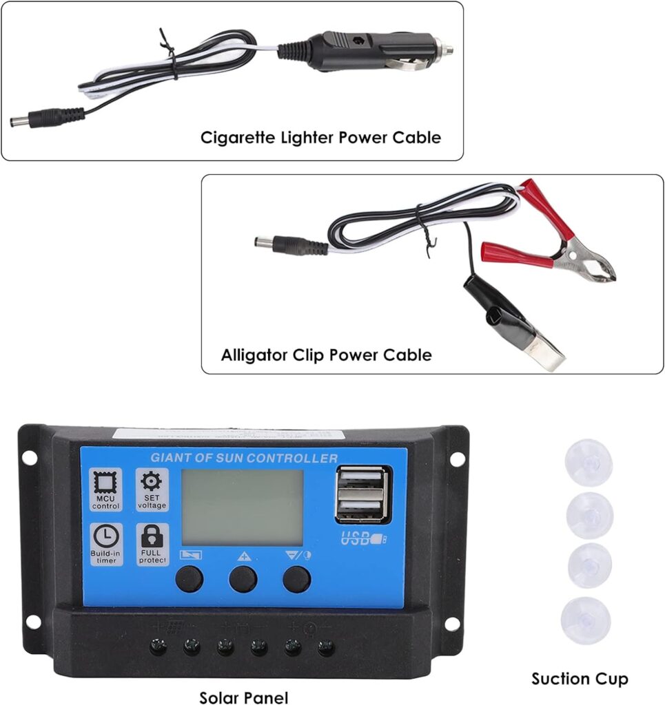 50 Watt Solar Panel Kit, 50W High Efficiency Solar Panel Charger with 100A MPPT Solar Charge Controller for RV Vehicle Trailer Marine Boat 12 Volt Battery