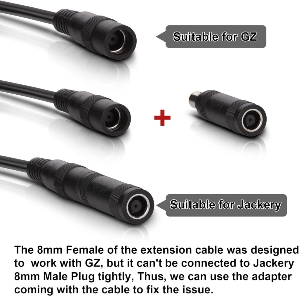 8mm Extension Cable - iGreely 10Ft 3M DC 8mm Cord Compatible with Jackery Goal Zero for Solar Generator Portable Power Station and Solar Panel 14AWG… : Patio, Lawn  Garden