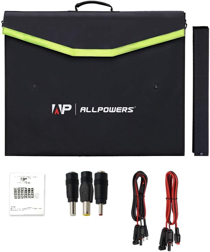 ALLPOWERS SP027 IP66 Solar Panel kit with MC-4 Output, 100W, Portable ,Foldable , 22% Efficiency Module for Outdoor Camping, Power Station, Laptops, Motorhome, RV