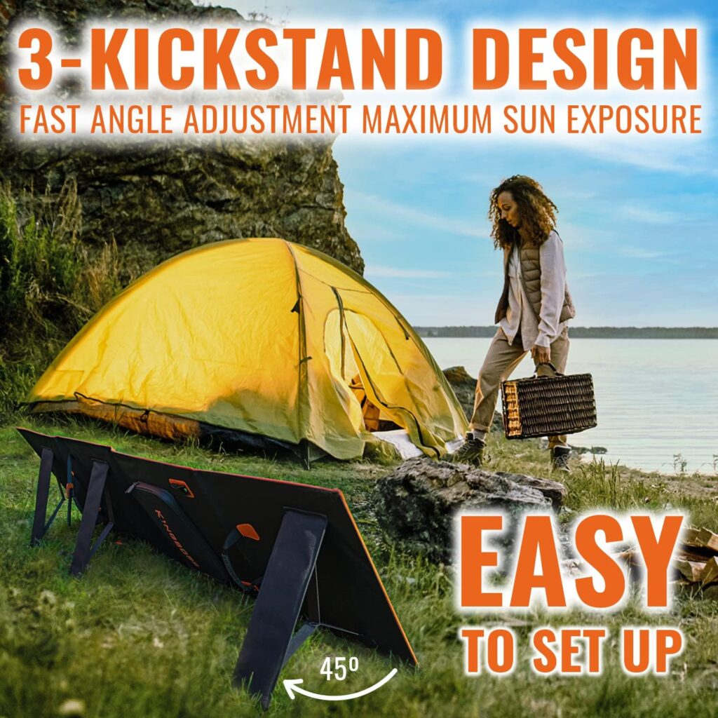 Folding Solar Panel - 120W Solar Panel for Camping, RV, and Off-Grid Adventures - Lightweight and Easy to Carry - Solar Briefcase Design for Travel Trailers, RV Batteries, and USB Devices