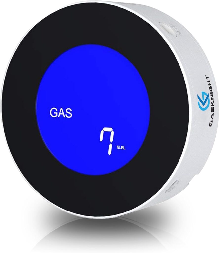 GasKnight 2.0 Natural Gas Detector Propane Detector w LCD Display. Natural Gas Alarm / Monitor for Home, Kitchen, Camper, Trailer, RV. Plug-In Gas Leak Sensor for LPG, LNG, Methane Butane Gases GasKnight 2.0 Natural Gas Detector Propane Detector w LCD Display. Natural Gas Alarm / Monitor for Home, Kitchen, Camper, Trailer, RV. Plug-In Gas Leak Sensor for LPG, LNG, Methane Butane Gases