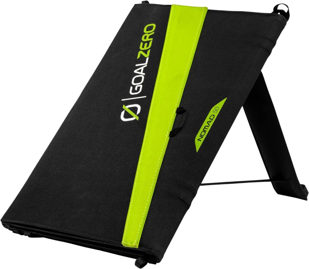 Goal Zero Nomad 10, Foldable Monocrystalline 10 Watt Solar Panel with USB Port, Portable Solar Panel Backpacking, Hiking and Travel. Lightweight Backpack Solar Panel Charger with Adjustable Kickstand