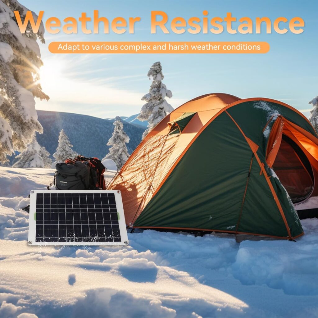 HERCHR 50W 30A Solar Battery Charger, 12V 24V Solar Panel Charger Controller Solar Panel for Car Boat Marine RV Trailer Truck