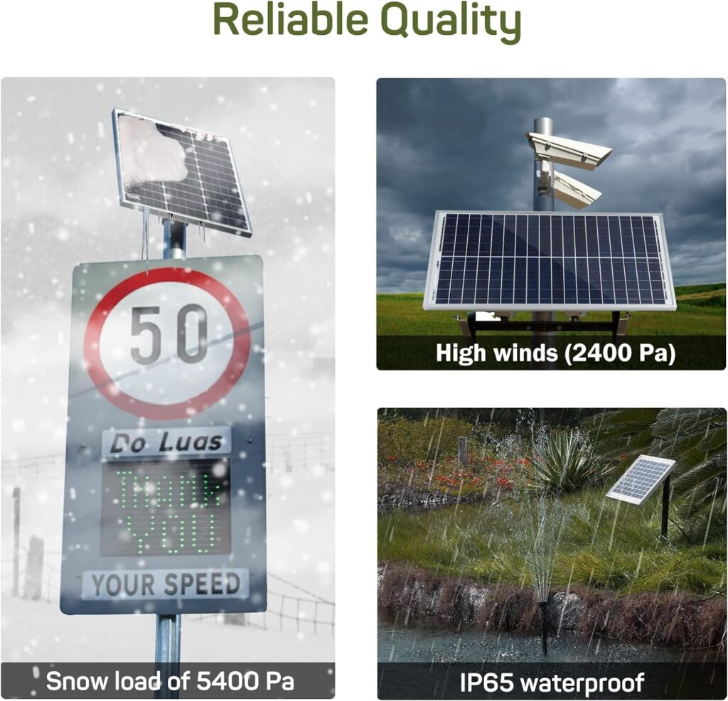 HQST 50W 12V Polycrystalline Solar Panel High Efficiency Module Off Grid PV Power for Battery Charging, Boat, Caravan, RV and Any Other Off Grid Applications