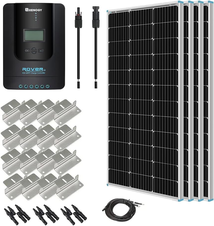 Renogy 400 Watt 12 Volt Monocrystalline Starter Kit with 4 pcs 100W Monocrystalline Solar Panel and 40A Rover MPPT Charge Controller 3000W Pure Sine Wave Inverter 12V DC to 120V AC Renogy 400 Watt 12 Volt Monocrystalline Starter Kit with 4 pcs 100W Monocrystalline Solar Panel and 40A Rover MPPT Charge Controller 3000W Pure Sine Wave Inverter 12V DC to 120V AC
