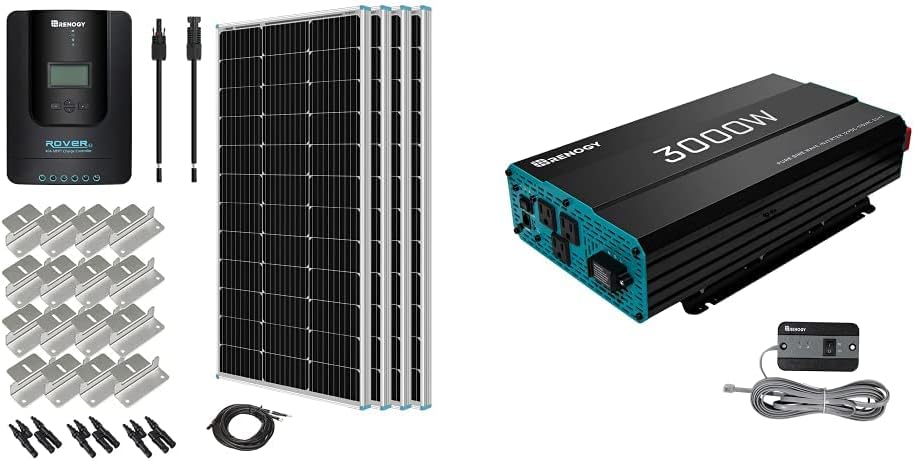 Renogy 400 Watt 12 Volt Monocrystalline Starter Kit with 4 pcs 100W Monocrystalline Solar Panel and 40A Rover MPPT Charge Controller 3000W Pure Sine Wave Inverter 12V DC to 120V AC Renogy 400 Watt 12 Volt Monocrystalline Starter Kit with 4 pcs 100W Monocrystalline Solar Panel and 40A Rover MPPT Charge Controller 3000W Pure Sine Wave Inverter 12V DC to 120V AC