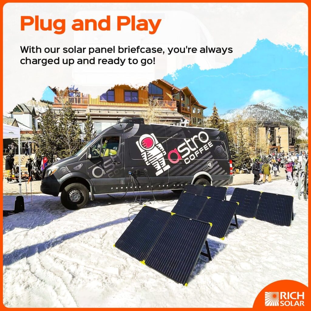 RICH SOLAR 100W Monocrystalline Portable Solar Panel Foldable Suitcase Solar Panel Built-in Kickstand