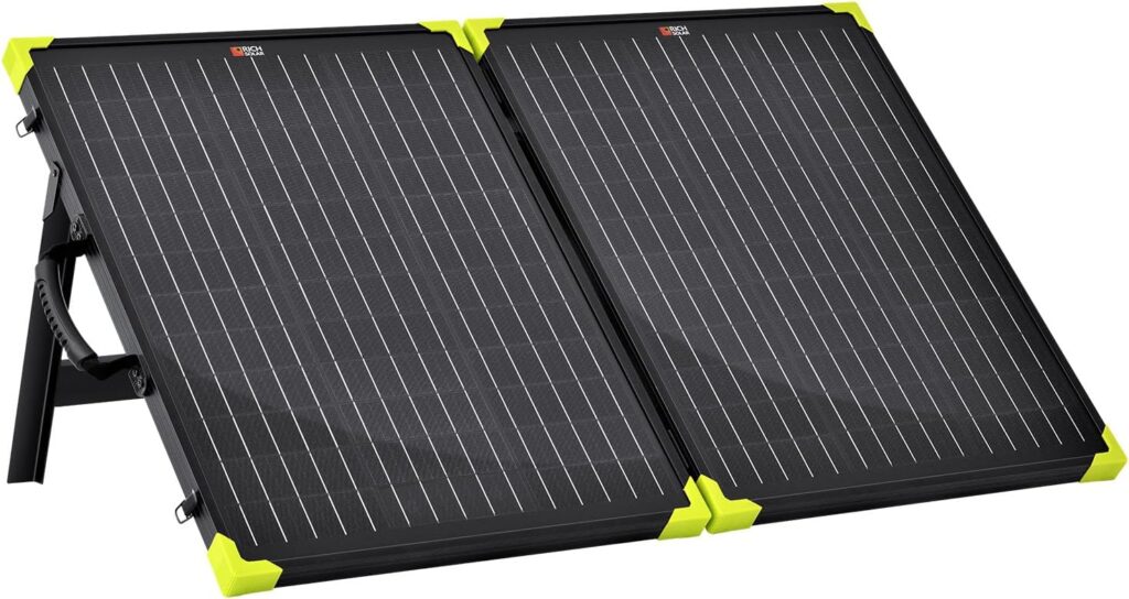 RICH SOLAR 100W Monocrystalline Portable Solar Panel Foldable Suitcase Solar Panel Built-in Kickstand