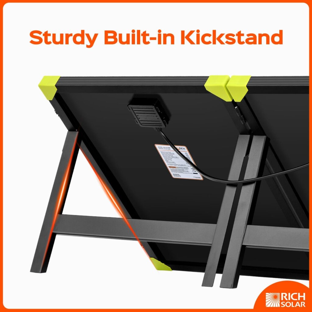 RICH SOLAR 100W Monocrystalline Portable Solar Panel Foldable Suitcase Solar Panel Built-in Kickstand