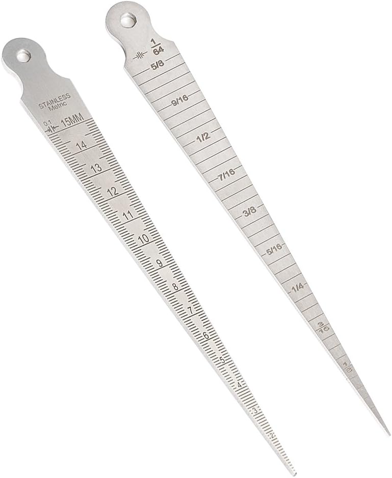 1-15mm/1/32-5/8 Stainless Taper Welding Gauge Test Ulnar Welder Inspection Inch  Metric for Measuring of Cylindrical Bores