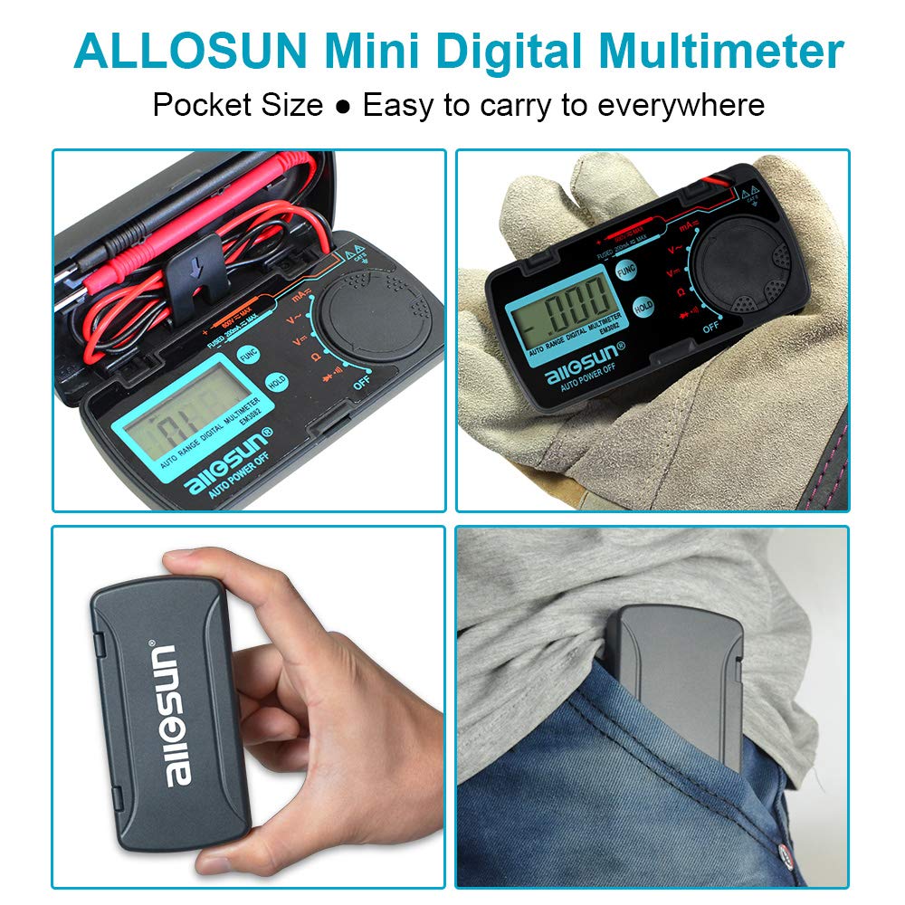 ALLOSUN Pocket Size Compact Digital Multimeter Auto Range Multi Continuity Tester (EM3082 (auto Range)) ALLOSUN Pocket Size Compact Digital Multimeter Auto Range Multi Continuity Tester (EM3082 (auto Range))