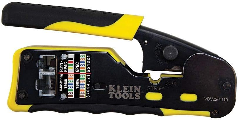 Klein Tools 80072 RJ45 Cable Tester Kit with LAN Scout Jr. 2, Coax Crimper / Stripper / Cutter Tool and Pass-Thru Modular Data Plug