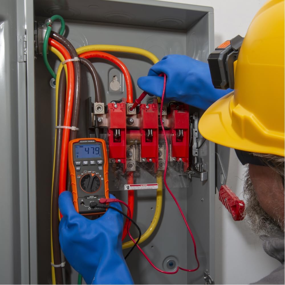 Klein Tools ET270 Auto-Ranging Digital Multi-Tester, AC/DC, Resistance, Continuity, GFCI Receptacle Tester with Test Leads and Receptacle Cord Klein Tools ET270 Auto-Ranging Digital Multi-Tester, AC/DC, Resistance, Continuity, GFCI Receptacle Tester with Test Leads and Receptacle Cord