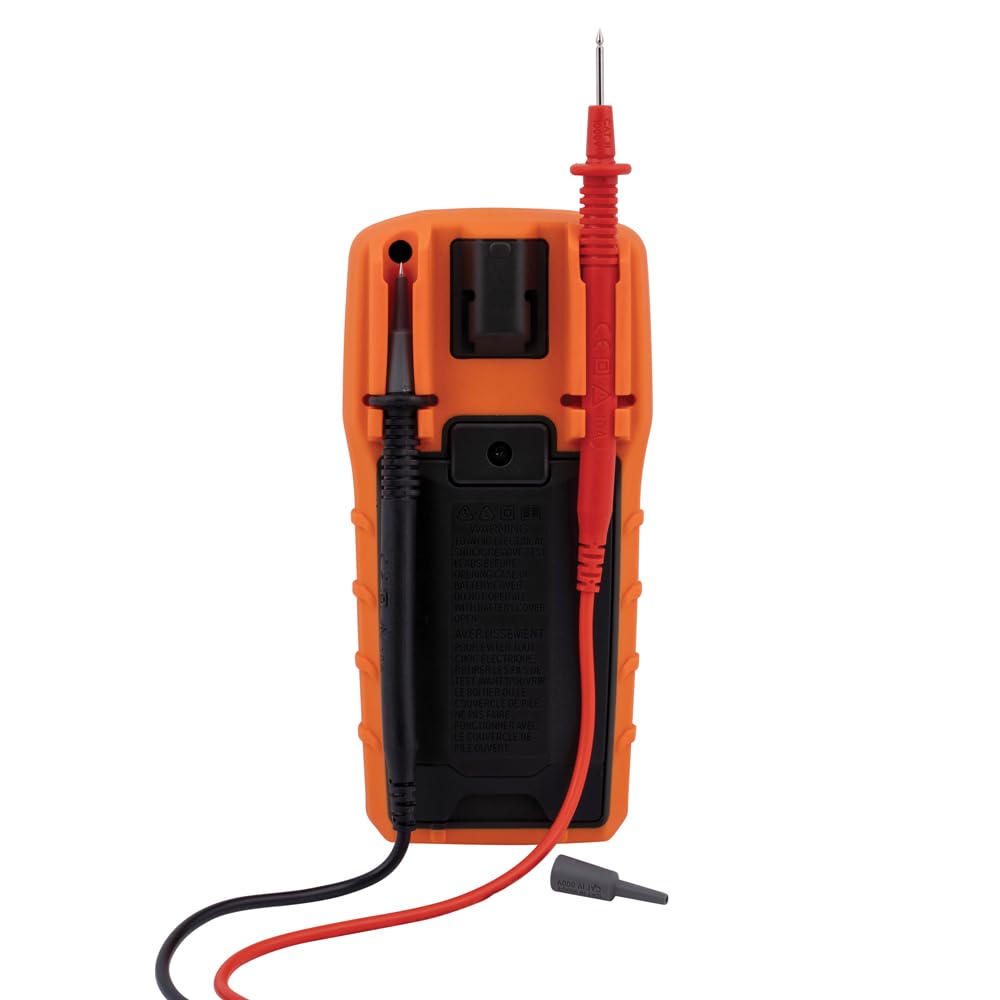 Klein Tools MM400 Multimeter, Digital Auto Ranging, AC/DC Voltage, Current, Capacitance, Frequency, Duty-Cycle, Diode, Continuity, Temp 600V,Orange