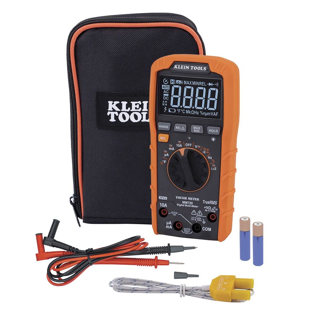 Klein Tools MM700 Multimeter, Electrical Tester is Autoranging, for AC/DC, LoZ, Temp, Capacitance, Resistance, Frequency, and More, 1000V Klein Tools MM700 Multimeter, Electrical Tester is Autoranging, for AC/DC, LoZ, Temp, Capacitance, Resistance, Frequency, and More, 1000V