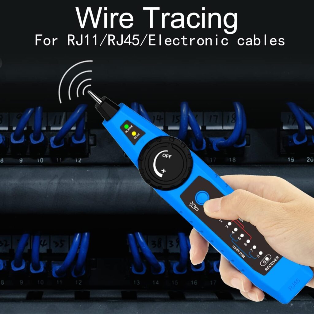 Noyafa NF-810 Multifunctional Network Tester， Ethernet LAN Network Wire Tracker with Telephone Line Tester , Network line Scanning, Power Cable Scanning and POE Switch Test Functions