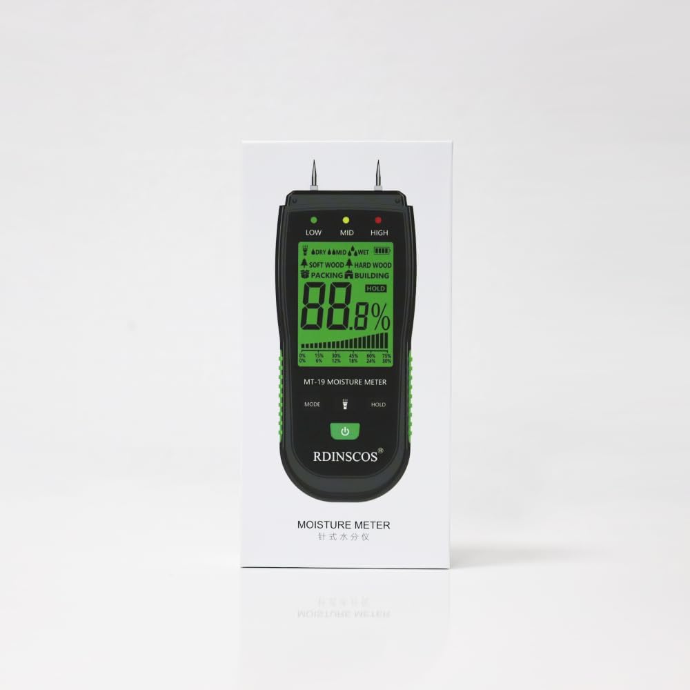 Wood Moisture Meter, Firewood Moisture Tester, Drywall Moisture Detector Professional Moisture Content Meter Lumber Logs Concrete Floors Carpet Ceiling Building Material Hardwood (Pin-type) Wood Moisture Meter, Firewood Moisture Tester, Drywall Moisture Detector Professional Moisture Content Meter Lumber Logs Concrete Floors Carpet Ceiling Building Material Hardwood (Pin-type)