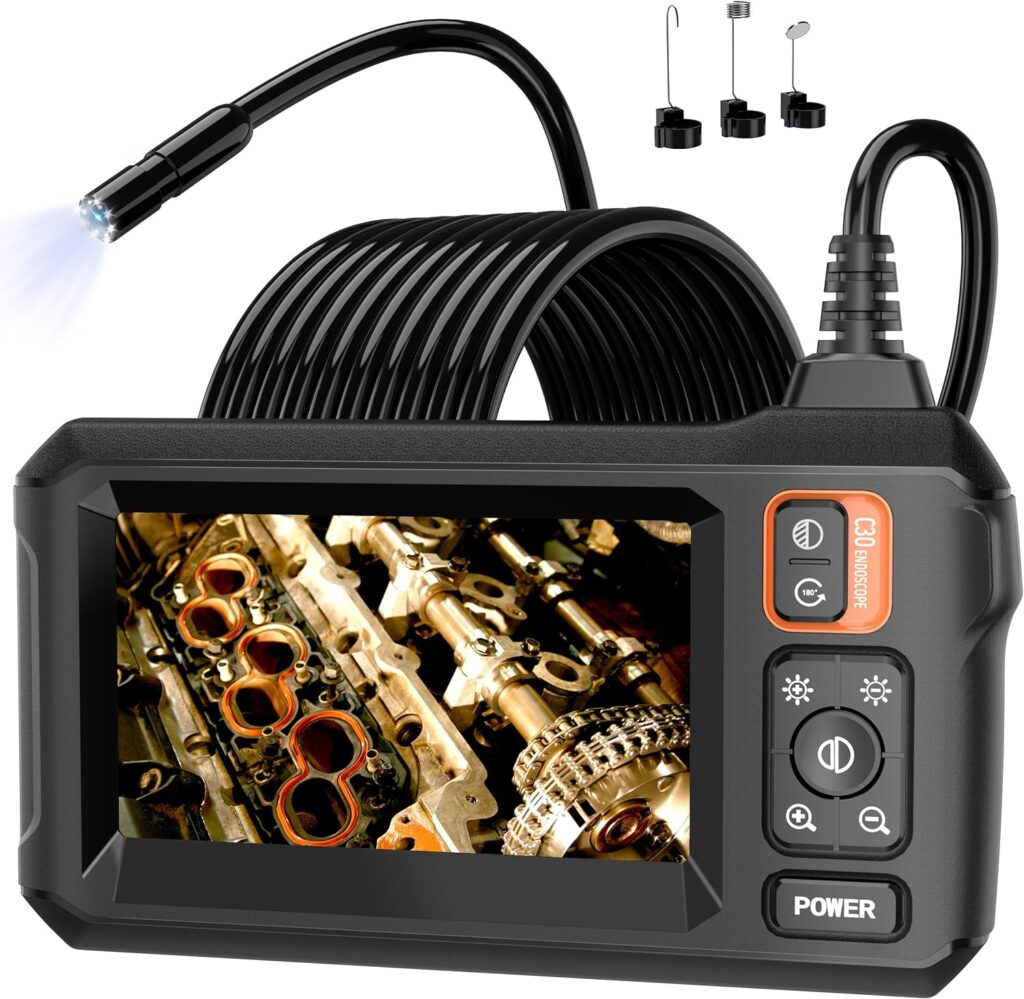 Daxiongmao Borescope, Endoscope Camera with Light, IP67 Waterproof Endoscope, 1080P HD Inspection Camera, Borescope Camera with Light, Snake Camera, 16.5ft Endoscope Camera, Gadgets for Men (4.3”)